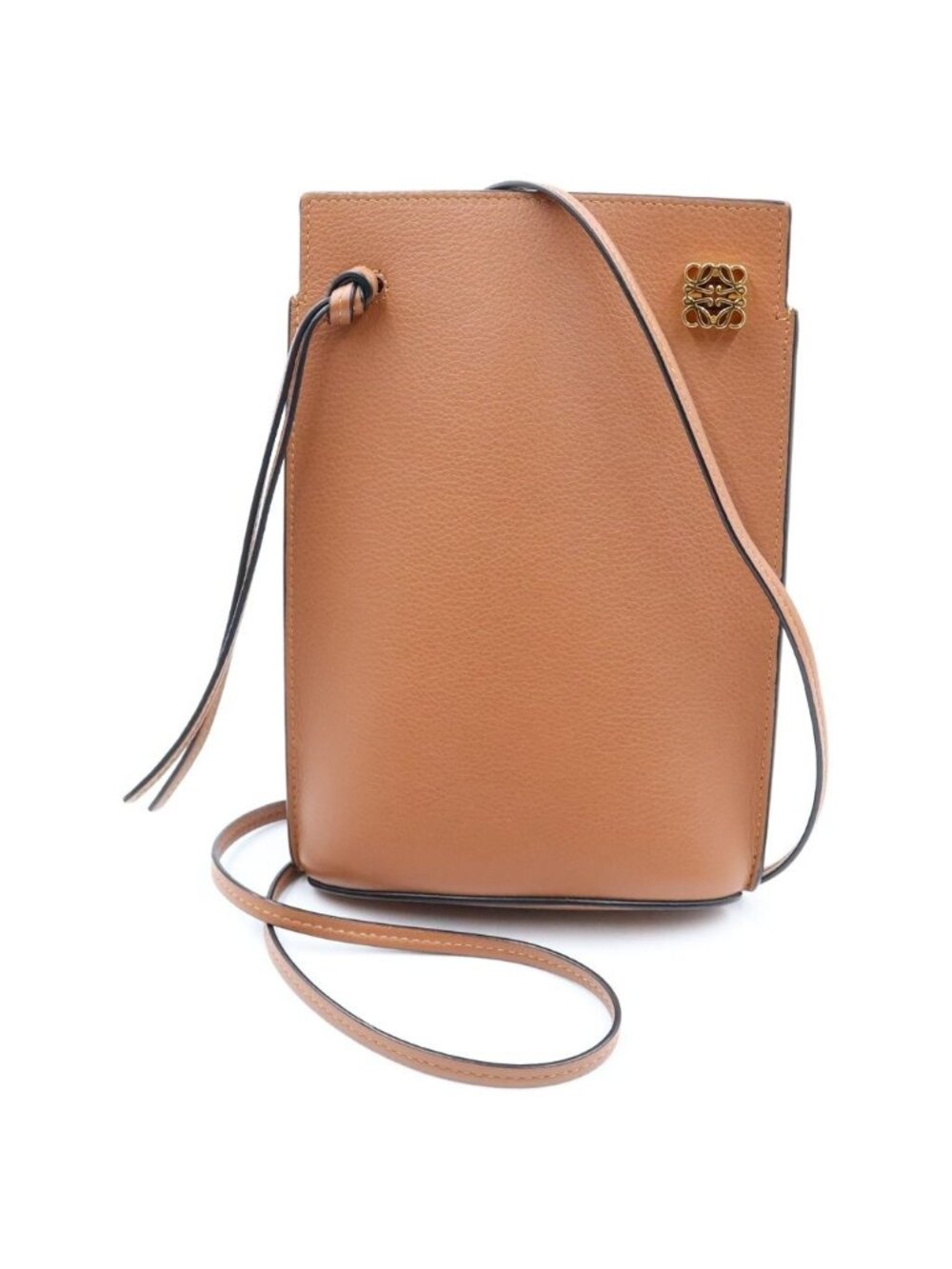 Loewe Dice Pocket Tan Shoulder Bag Brown Classic Calfskin